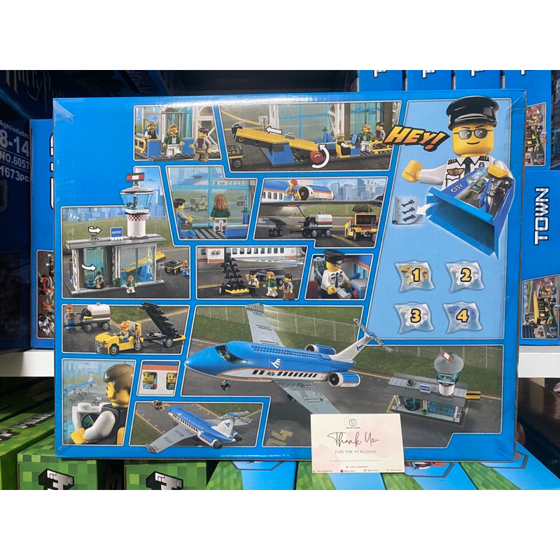 Đồ chơi lắp ráp 61102 0104 T19052 19052 02043 Mô hình sân bay máy bay thành phố