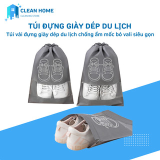 Túi Đựng Giày, Túi Vải Đựng Giày Du Lịch Size Lớn Có Dây Rút Chống Bụi Bẩn Chống Ẩm Mốc, Bỏ Vali Siêu Gọn