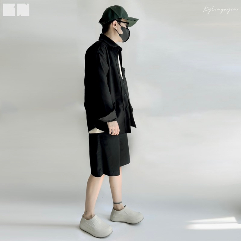 ÁO SƠMI TUA RUA - TRẮNG & ĐEN - OUTLINE SHIRT'S KN