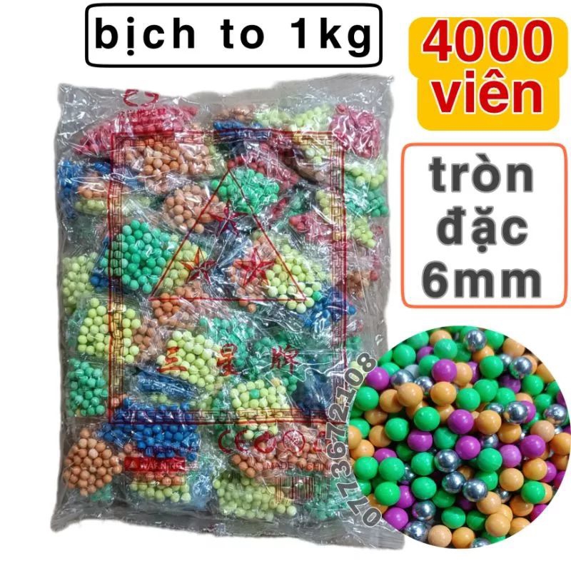 Nữa kg bi nhựa 6mm trang trí