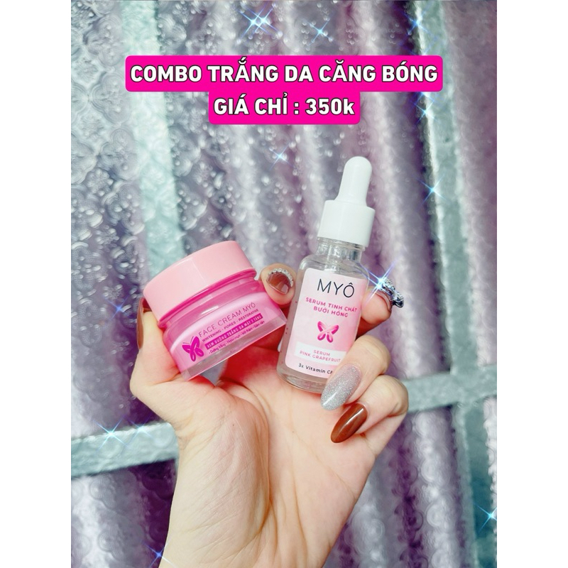 COMBO KEM FACE 2 TẦNG & SERUM CĂNG BÓNG DA BƯỞI HỒNG