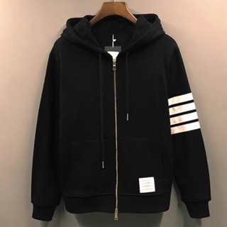  Áo Khoác nỉ Thom 4 Sọc Dây Kéo Khoá Chất Liệu Nỉ Cao Cấp - Áo khoác mũ Thome Hot Hit 2023 