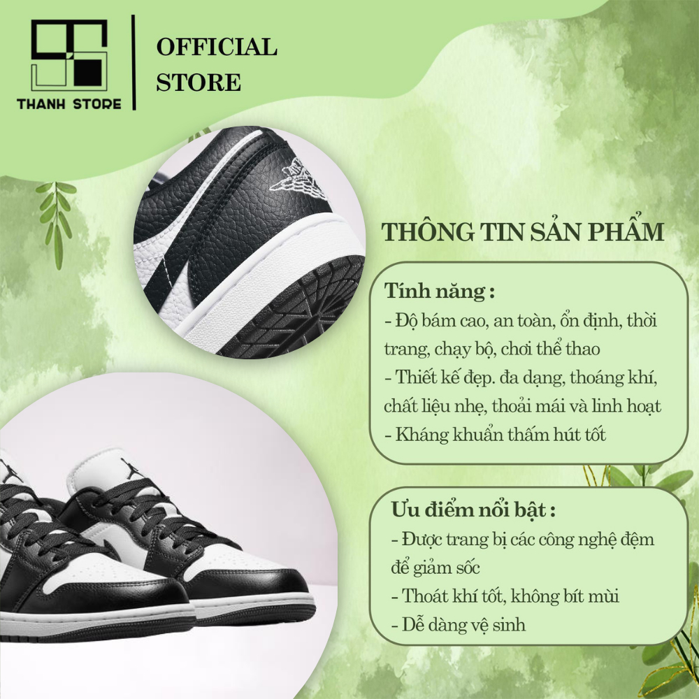 Giày thể thao nam nữ trắng đen giày AIR JORDAN 1 LOW PANDA _ hàng xuất khẩu thời trang chính hãng - NAJ1LB