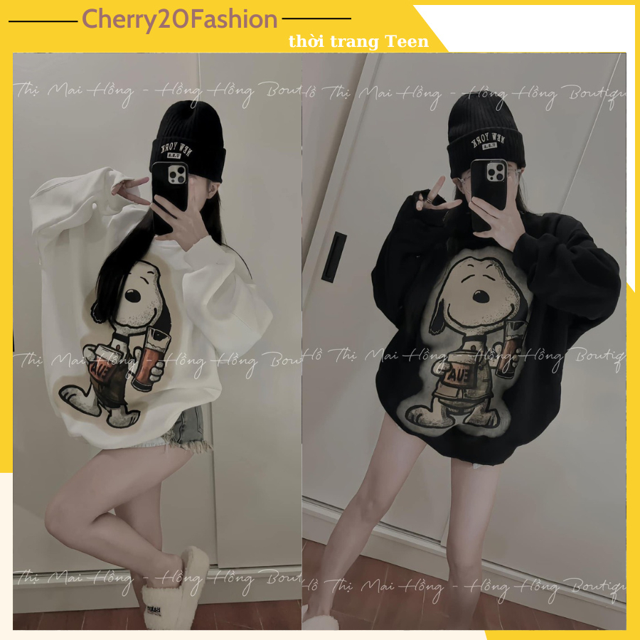 Áo sweater nỉ các mẫu hình cute cực hot năm nay, áo nỉ dài tay form Unisex dáng rộng Nam nữ mặc đôi, mặc nhóm cực xinh