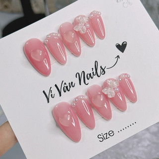 Nail box thạch hồng phối tim V3