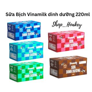 Thùng 48 bịch sữa Vinamilk dinh dưỡng 220ml có đường/không đường/ít đường/dâu/socola