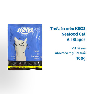Thức ăn mèo keos seafood cat all stages 100g - vị hải sản, cho mèo mọi lứa tuổi petmall