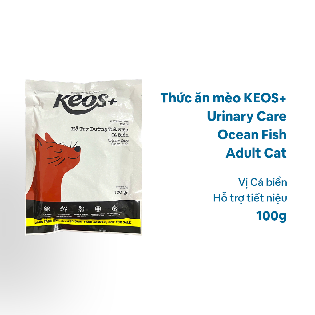 Thức ăn mèo KEOS+ Urinary Care Ocean Fish Adult Cat 100g - Vị Cá biển, hỗ trợ tiết niệu Petmall