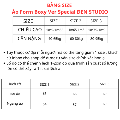 Áo Thun Form Boxy Version Special Đen Studio Cotton Premium