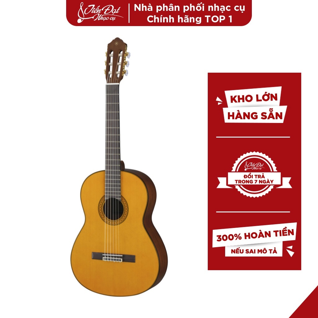 Đàn Guitar Classic Yamaha C80 Màu Vàng Bóng Cổ Điển, Kích Thước Lớn, Âm Thanh Tuyệt Vời