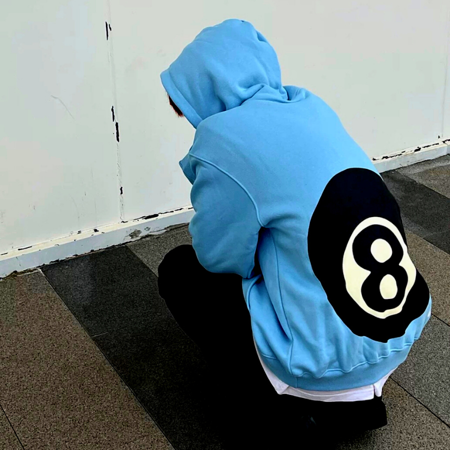 👑👑-Áo hoodie S.tussy x C.PFM 8 Ball Pigment Dyed BLue,Áo Hoodie S.tussy cao cấp full túi tag