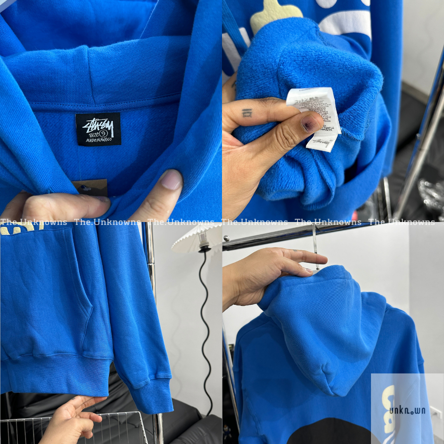 👑👑-Áo hoodie S.tussy x C.PFM 8 Ball Pigment Dyed BLue,Áo Hoodie S.tussy cao cấp full túi tag