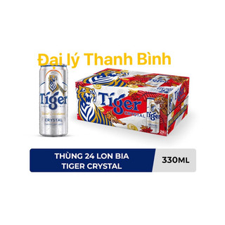 ( mẫu xuân) thùng 24 lon bia Tiger Crystal ( tiger bạc) 330ml