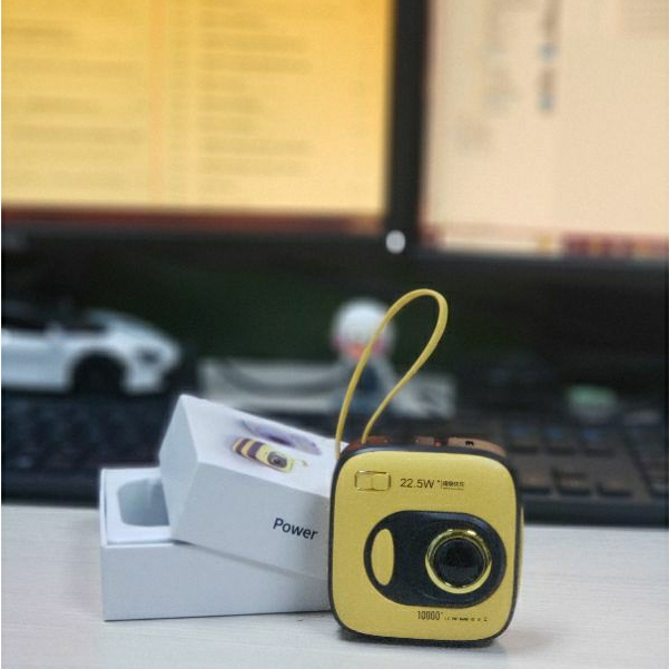 Sạc Dự Phòng Hình Máy Ảnh Độc Đáo Có Dây Sạc Siêu Nhanh 22,5W Dung Lượng Lớn 10000 mAh KhoPhuKien Official