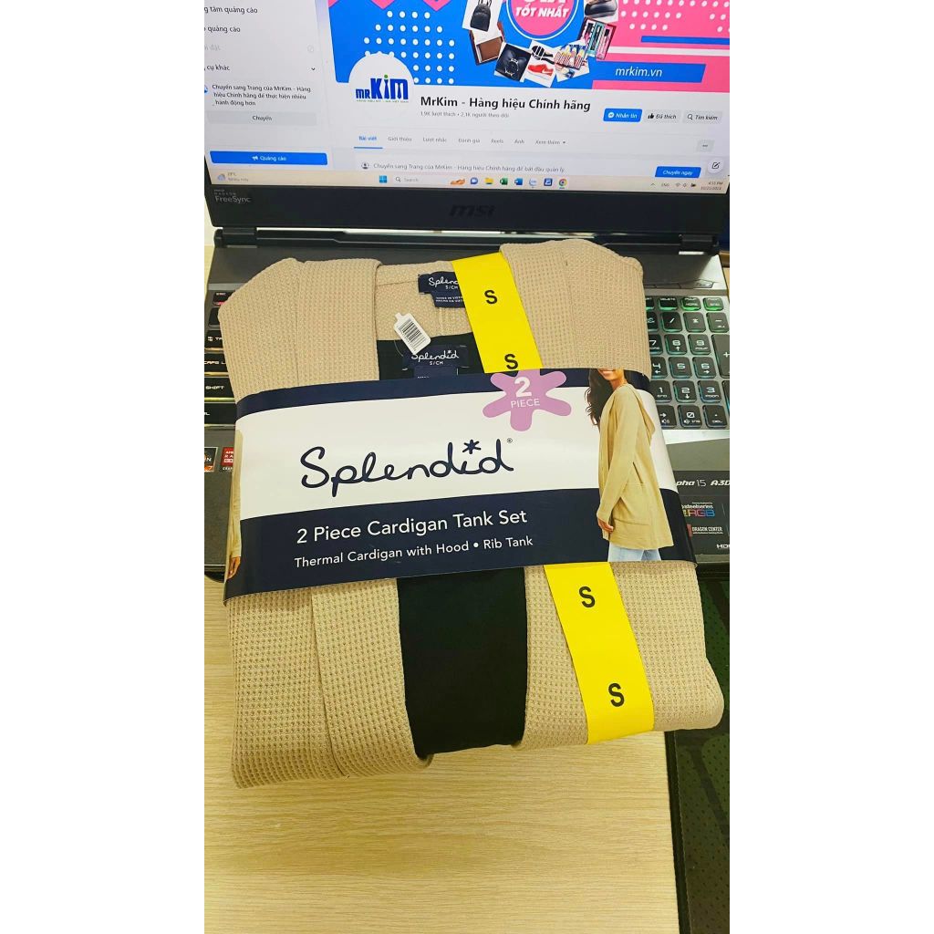 SET ÁO KHOÁC NỮ SPLENDID LADIE'S CARDIGAN AND TANK TOP 2-PACK SIZE S