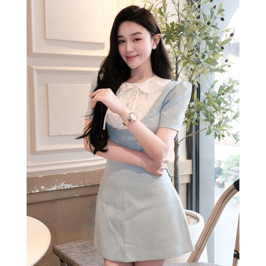 🌵 SET XANH ÁO CỔ SEN ĐÍNH ĐÁ & CV ( CÓ ẢNH SÀN CẬN CHẤT ) ⚡𝐇𝐨𝐚̉ 𝐓𝐨̂́𝐜⚡ 𝐌𝐄𝐎𝐈𝐍𝐃𝐀𝐇𝐎𝐔𝐒𝐄