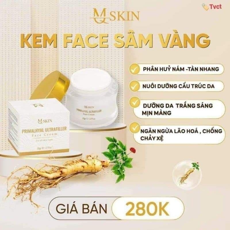 Bộ 4 món Kem Face Sâm Vàng MQ Skin chính hãng sỉ zalo 27x