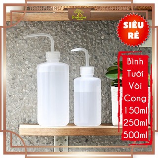 Bình tưới vòi cong đen, trắng 150ml, 250ml, 500ml - tưới sen đá, cây cảnh, terrarium