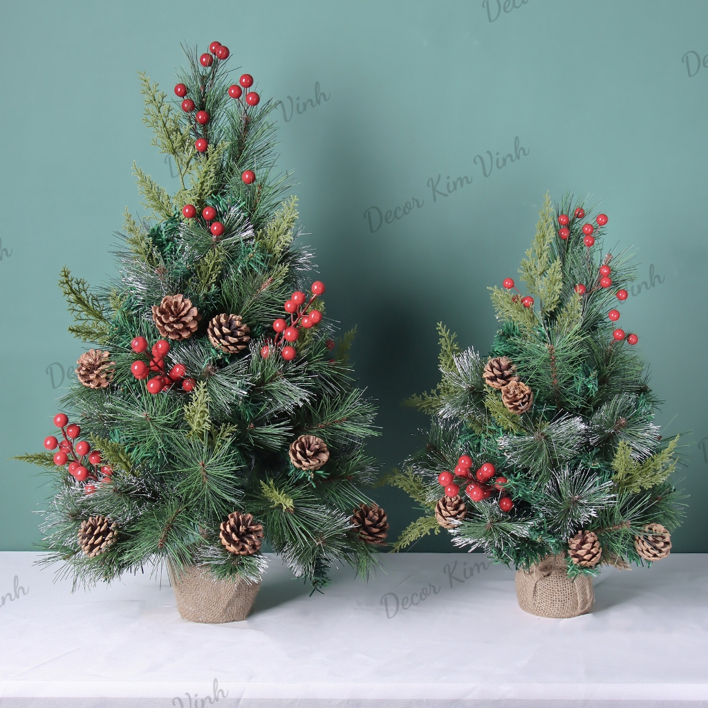 Cây Thông Nhí Nhiều Loại Lá C27 40cm, 60cm Trang Trí Giáng Sinh Cây Thông Noel