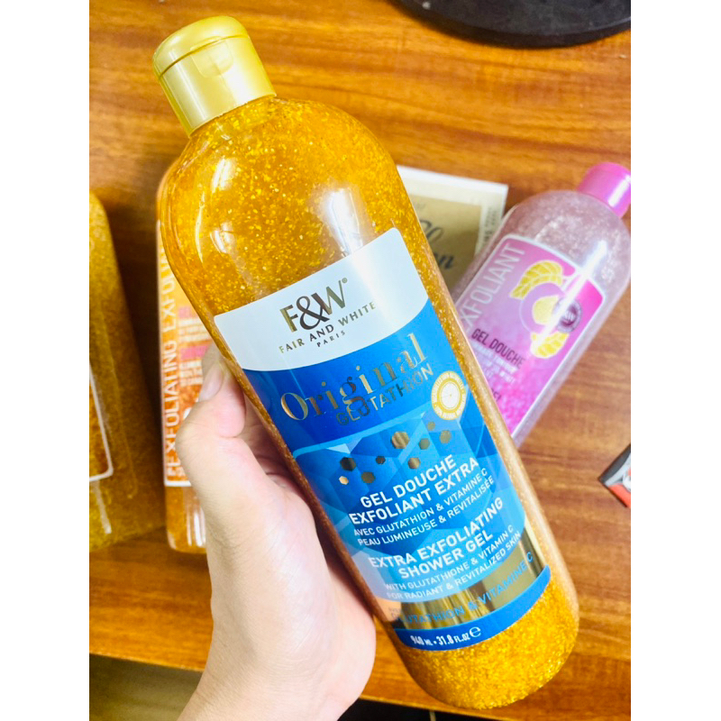 Sữa tắm tẩy da chết Body F&W Exfoliating màu vàng, màu tím 940ml