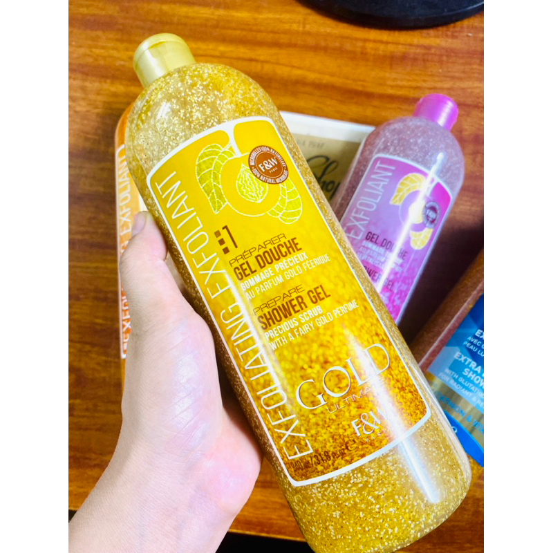 Sữa tắm tẩy da chết Body F&W Exfoliating màu vàng, màu tím 940ml