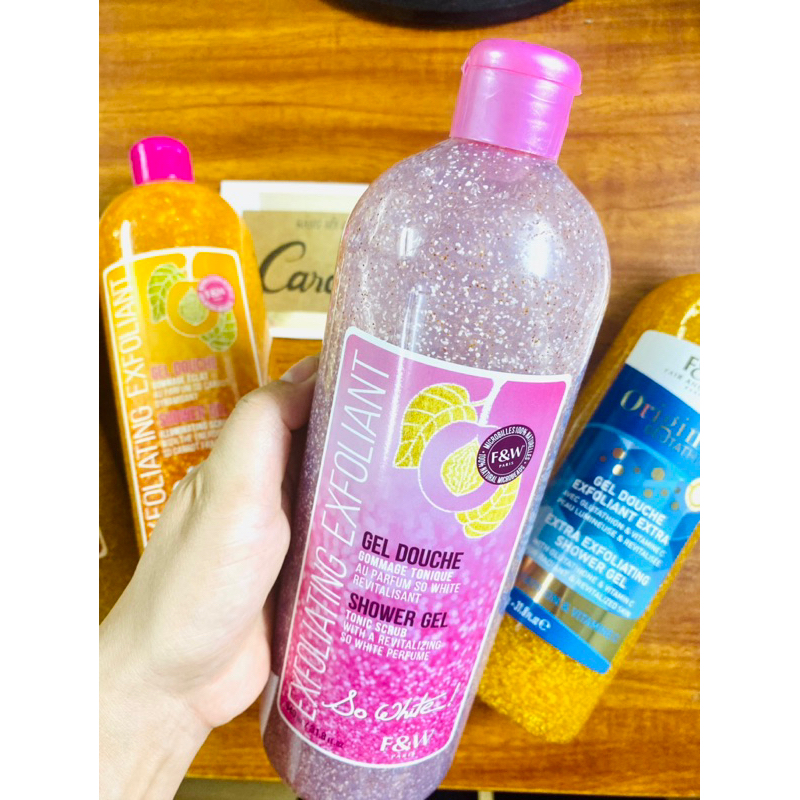 Sữa tắm tẩy da chết Body F&W Exfoliating màu vàng, màu tím 940ml