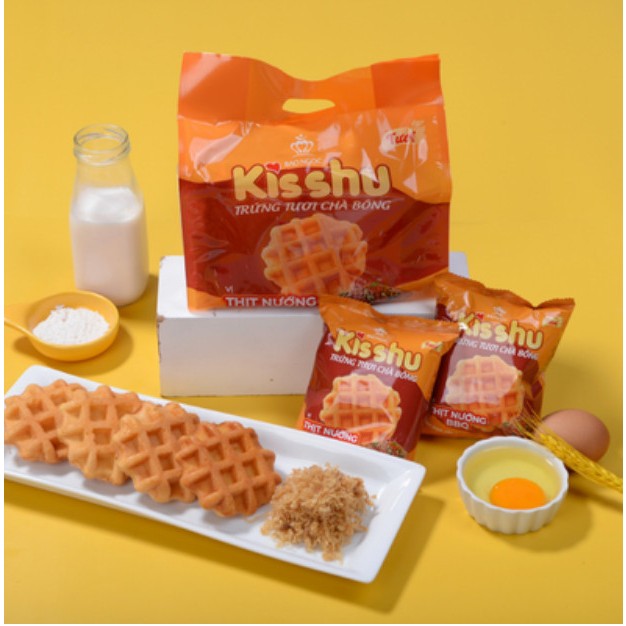 Bánh Bông Lan Trứng Tươi Chà Bông Sợi Gà Kisshu Caro Túi 96g