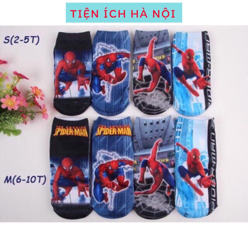 Set 12 Đôi Tất Siêu Nhân Nhện Cho Bé Trai(1-8 tuổi)