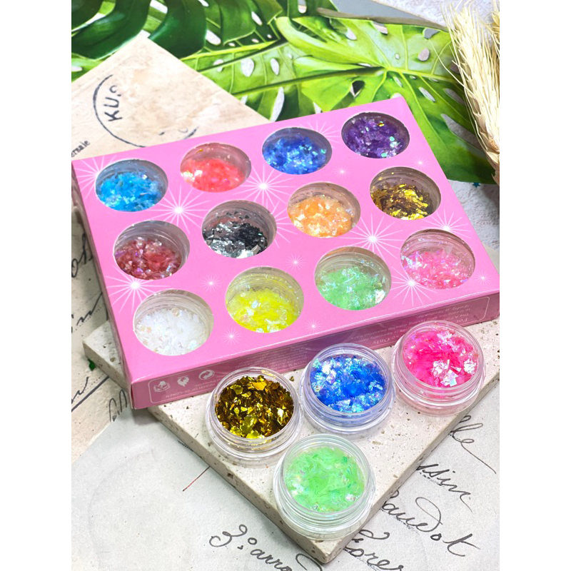 nhũ giấy vụn 12 màu