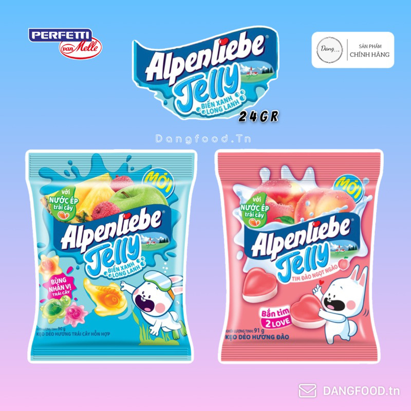 Kẹo Dẻo Nhân Alpenliebe Jelly Hương Trái Cây 24gr - Cam Kết Date Tốt Hàng Chính Hãng 100%