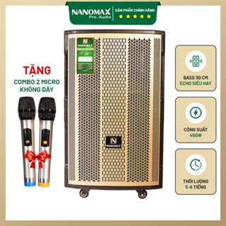 Loa Kéo Nanomax SK-12F3 Bass 30 4Tấc Công Suất 450w. Tặng Kèm 2 Micro Hát Karaoke