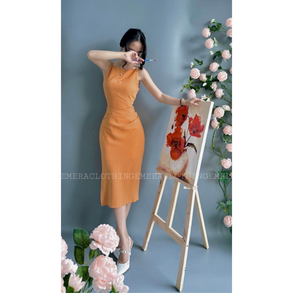 Váy EmeDress cam sữa tôn dáng