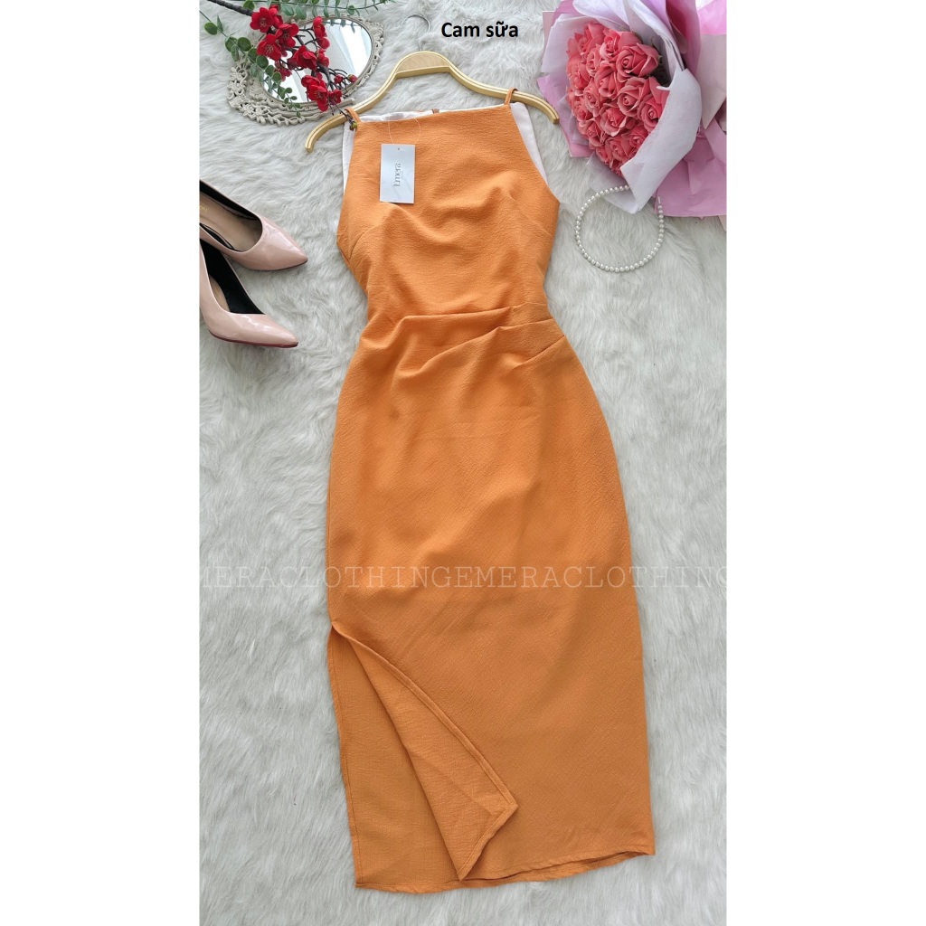 Váy EmeDress cam sữa tôn dáng