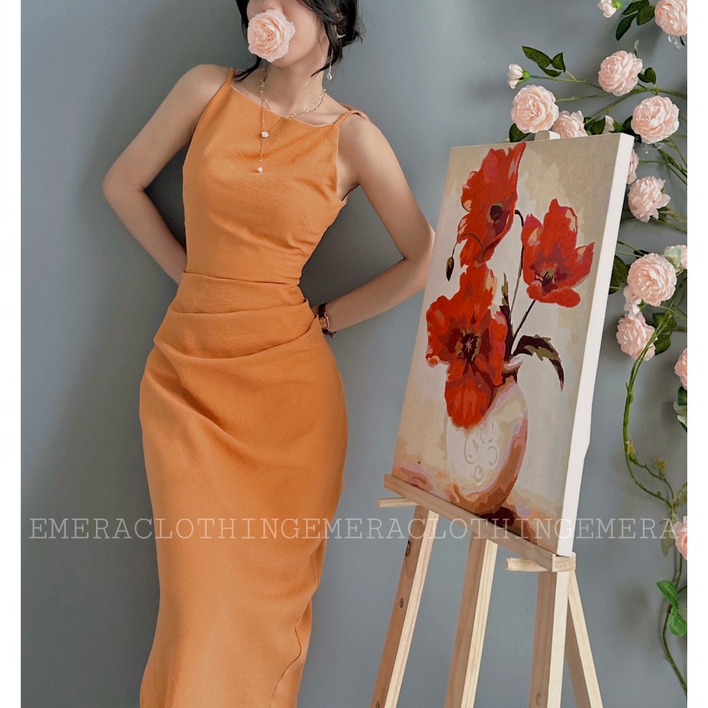 Váy EmeDress cam sữa tôn dáng