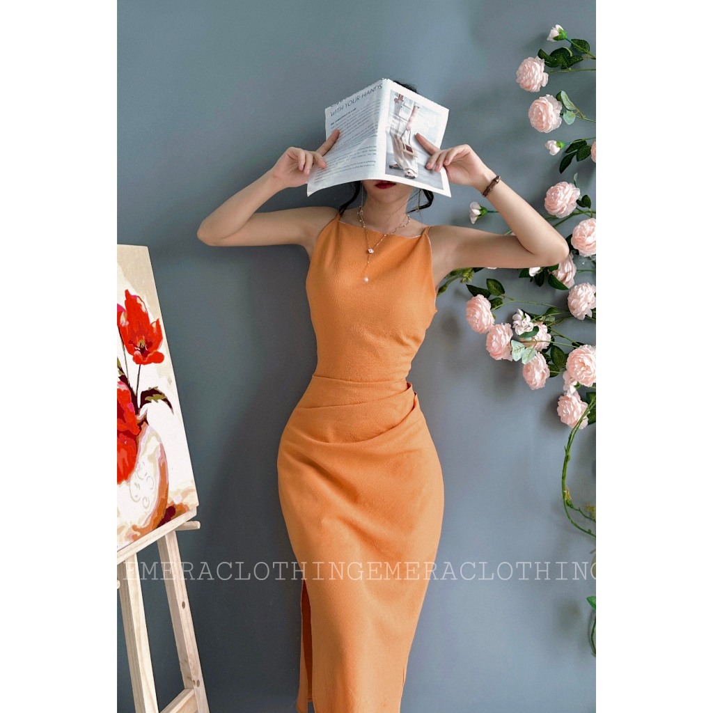 Váy EmeDress cam sữa tôn dáng