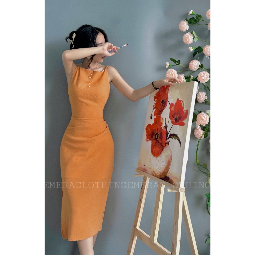 Váy EmeDress cam sữa tôn dáng