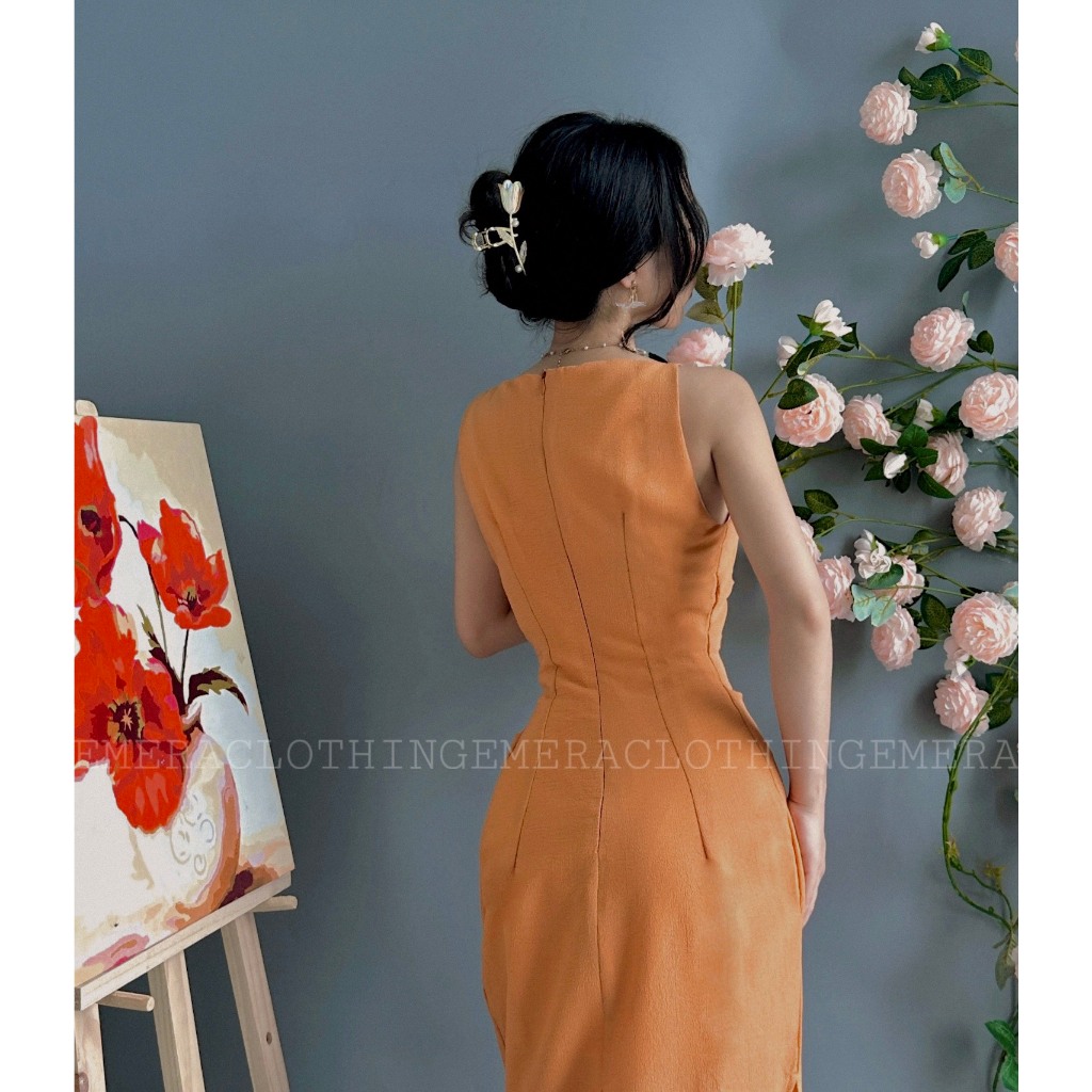 Váy EmeDress cam sữa tôn dáng