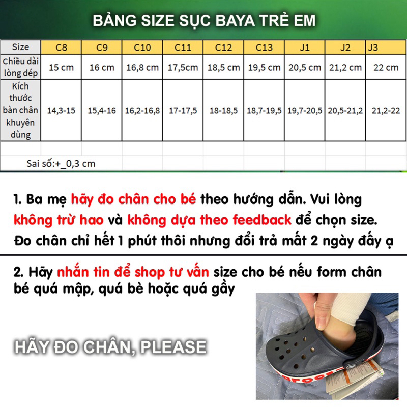 Dép sục Cross trẻ em Baya màu Xanh Rêu chống trượt tặng kèm 8 Charms siêu dễ thương