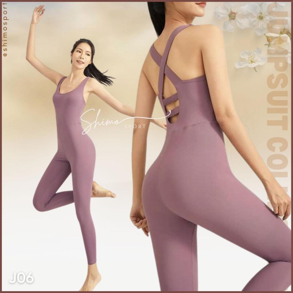 Jumpsuit nữ J06 hở lưng hàng Quảng Châu cao cấp vải co giãn 4 chiều, chuyên tập Gym Yoga