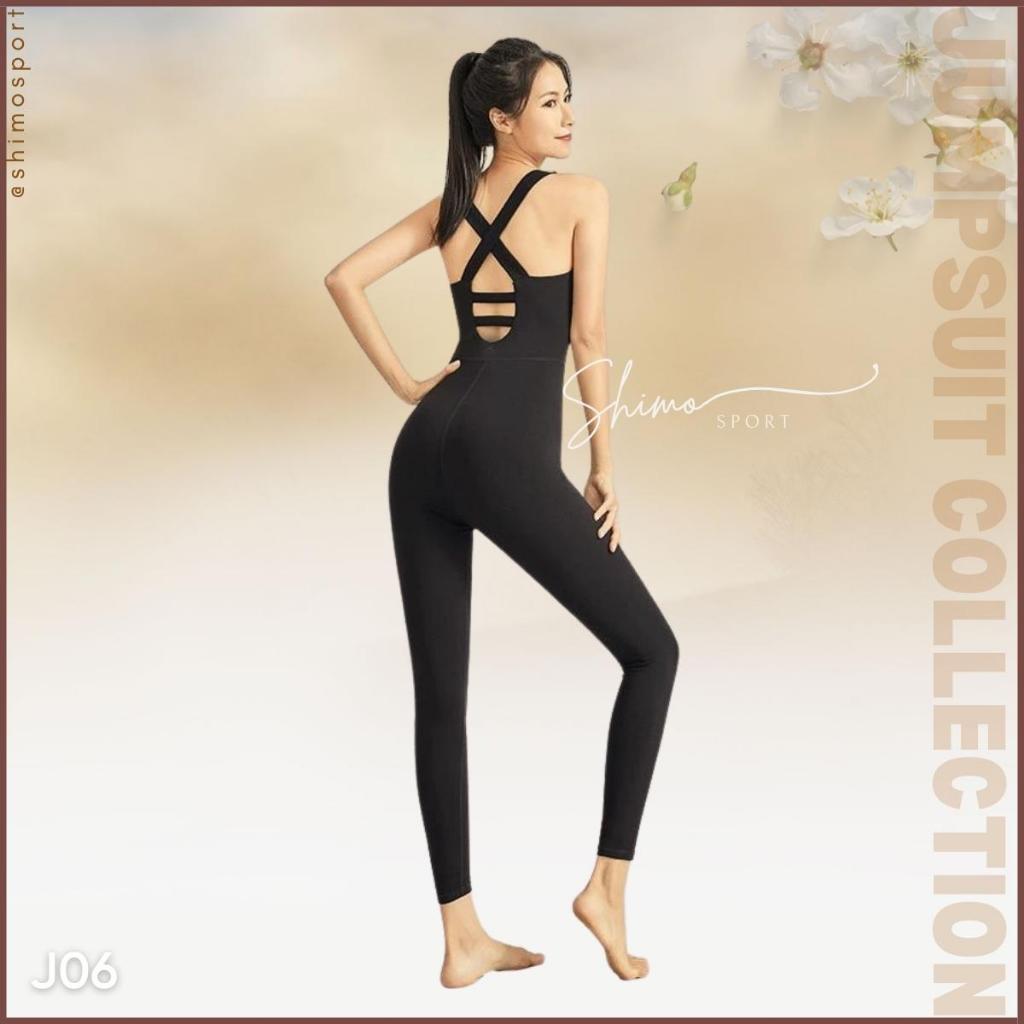 Jumpsuit nữ J06 hở lưng hàng Quảng Châu cao cấp vải co giãn 4 chiều, chuyên tập Gym Yoga