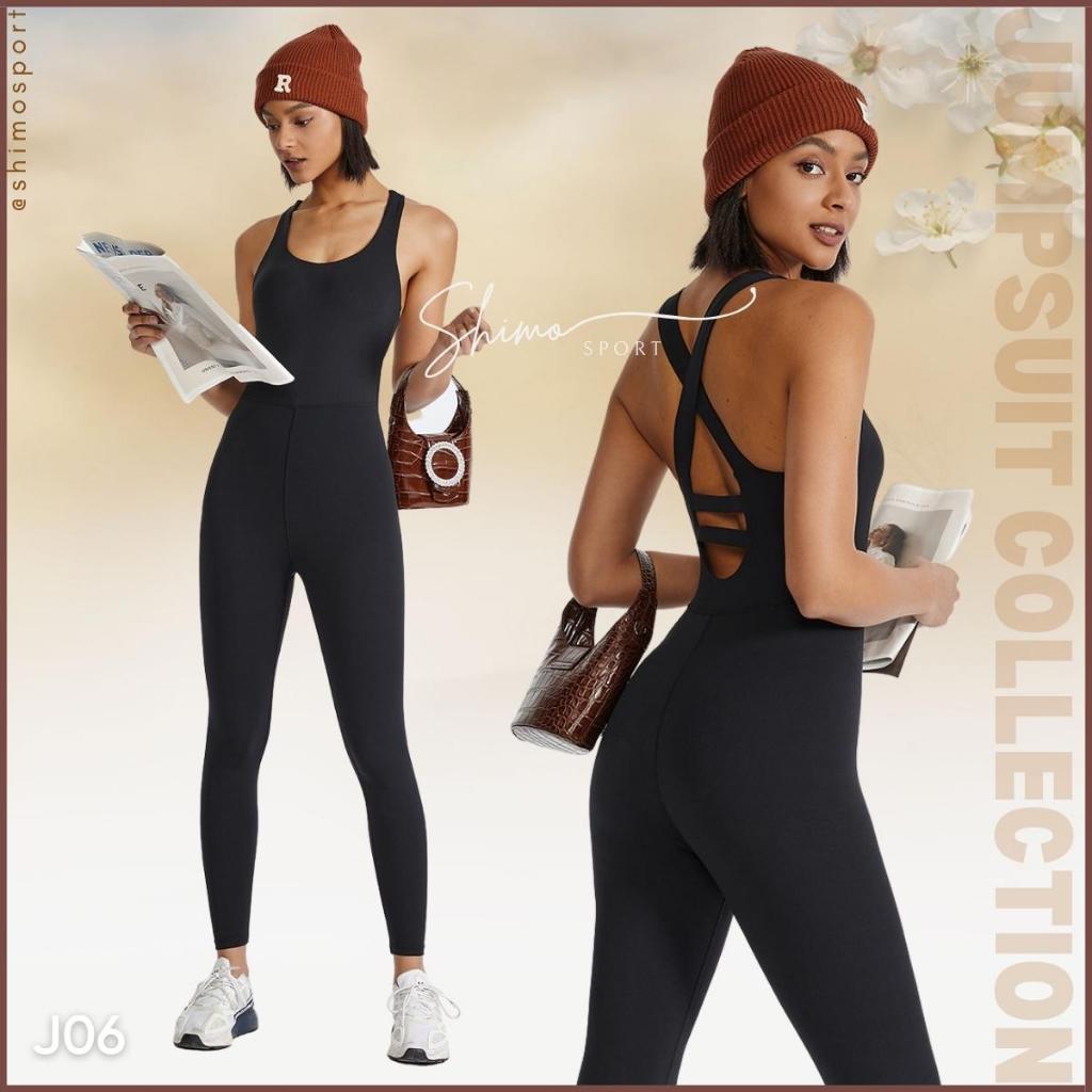Jumpsuit nữ J06 hở lưng hàng Quảng Châu cao cấp vải co giãn 4 chiều, chuyên tập Gym Yoga