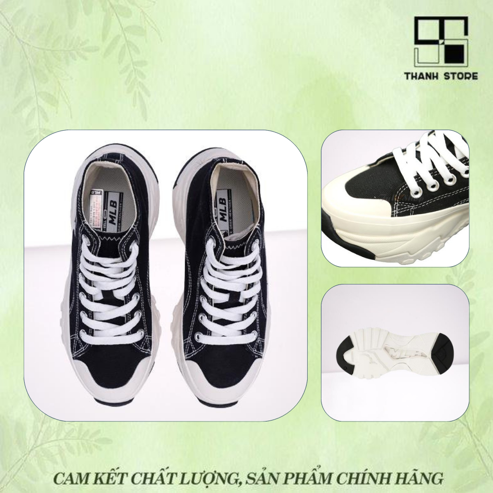 Giày thể thao nữ trắng đen giày MLB CHUNKY HIGH NY YANKEES _ hàng xuất khẩu thời trang đế cao - MCHNYB