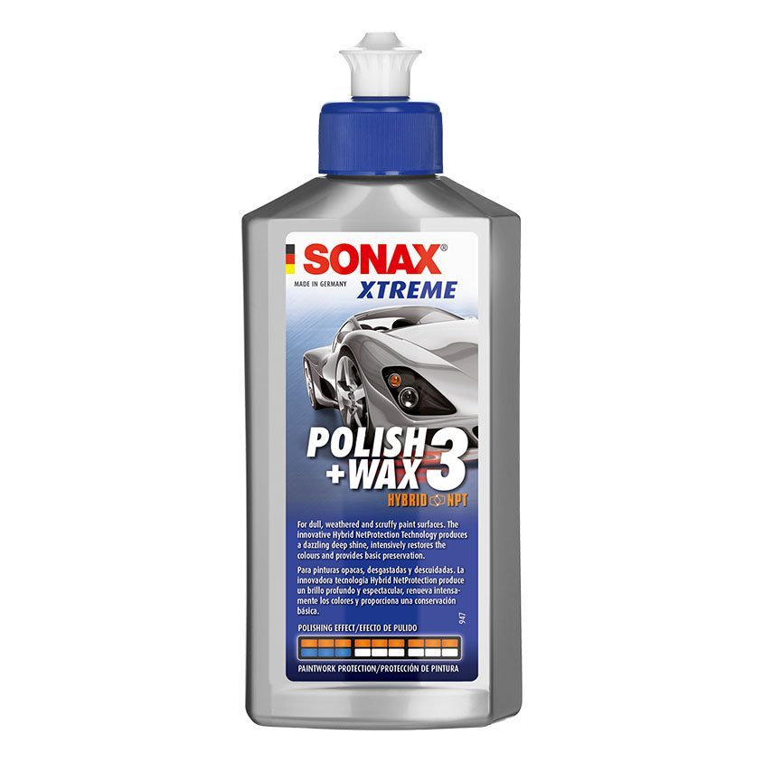 Kem đánh bóng, xóa xước, phục hồi và bảo vệ sơn xe Sonax Xtreme Polish And Wax 3 202100 250ml