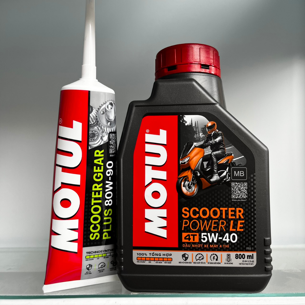 Nhớt xe ga MOTUL SCOOTER POWER 5W40 800ml và láp motul