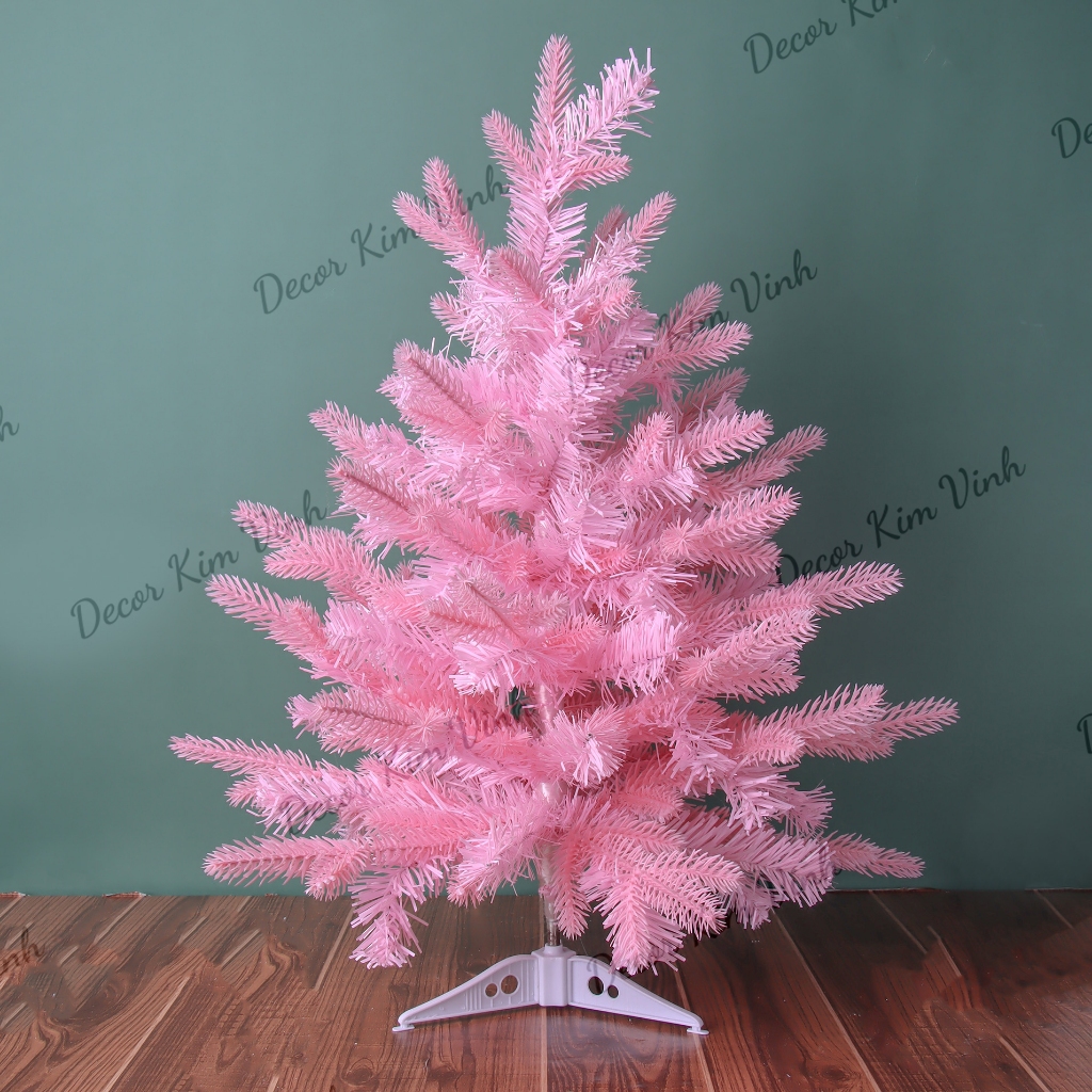 Cây Thông Hồng Chen Lá PE C26 Cao 60cm loại tán dày rậm Cây Thông Trang Trí Noel