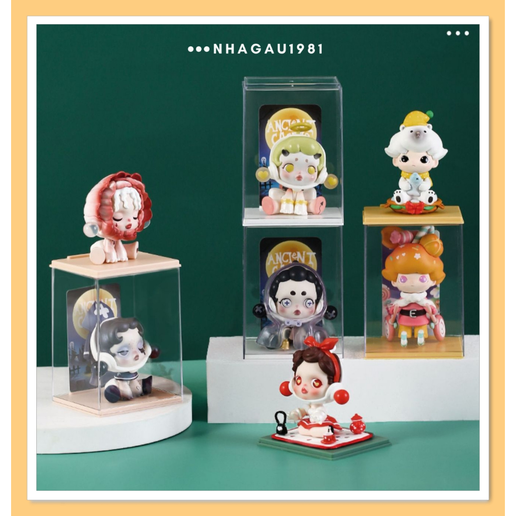 Hộp Mica Trưng Bày Mô Hình Popmart Blind Box Hộp Mô Hình Trong Suốt Có Rãnh Cắm Card Shop Nhagau1981