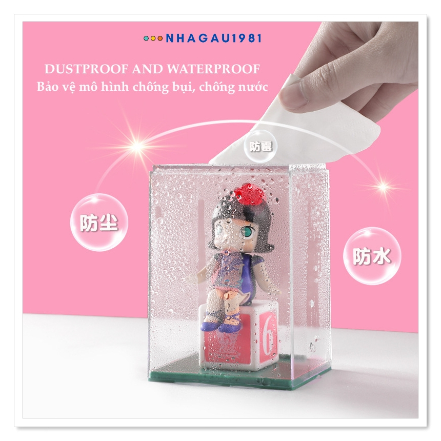 Hộp Mica Trưng Bày Mô Hình Popmart Blind Box Hộp Mô Hình Trong Suốt Có Rãnh Cắm Card Shop Nhagau1981