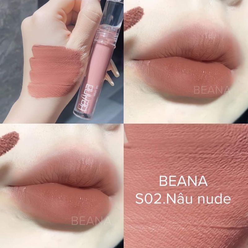 Son nâu lạnh, son tone tây, son nude tây, son nâu tây, son môi chính hãng BeAna chất son mềm, mịn lên chuẩn màu