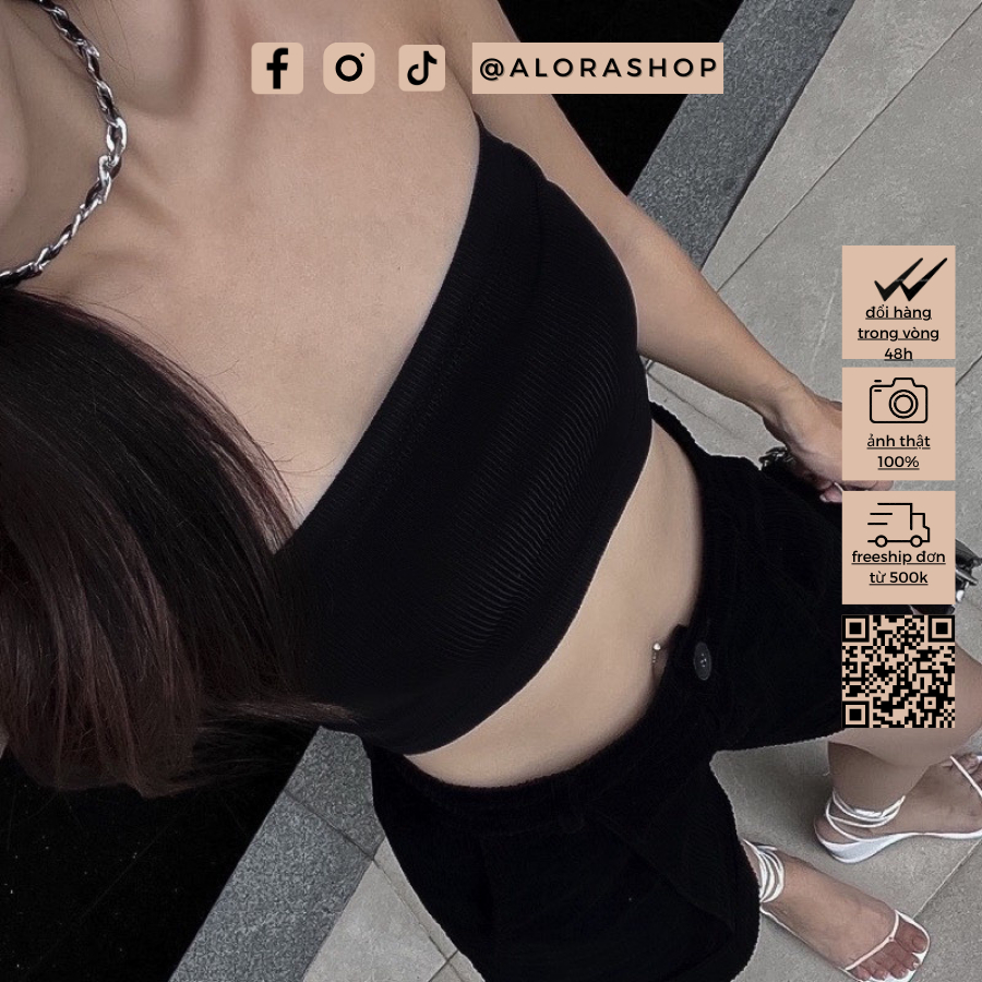 Áo quây tăm có đệm ngực trắng, ghi, đen thời trang nữ Alora