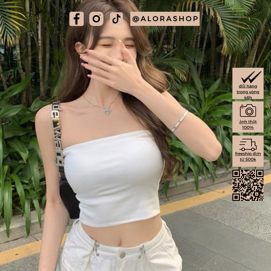 Áo quây tăm có đệm ngực trắng, ghi, đen thời trang nữ Alora